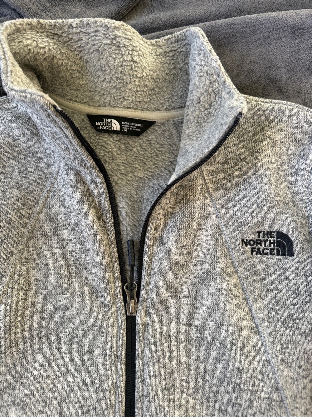 The North Face Gray Sherpa-Lined Fleece Jacket